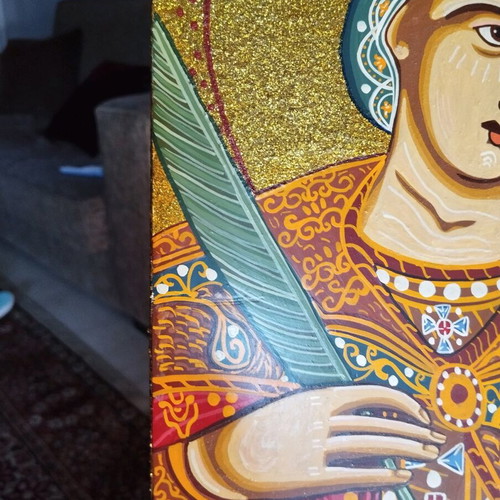 Icon of Saint Catherine like new, traditional egg tempera