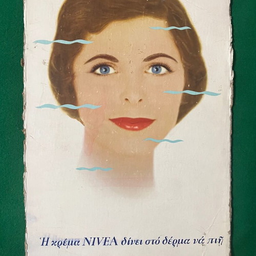Nivea Vintage Cardboard Advertising Poster used