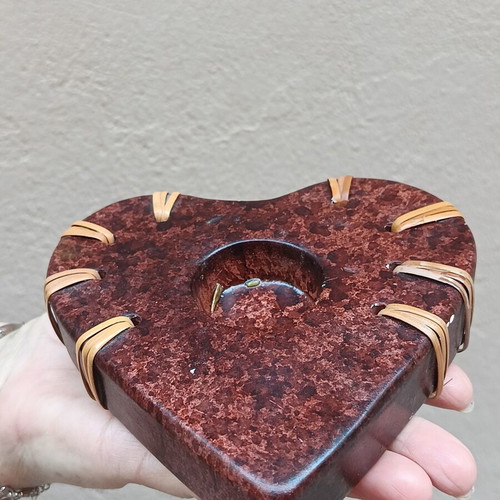 Heart Candle Holder Vintage Ceramic collectible used