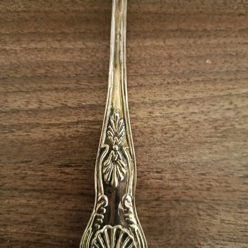 Serving spatula used, silver-plated with engraving, 30cm