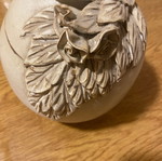 Clay vase with design