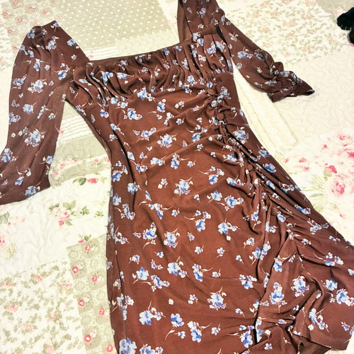 ASOS brown floral mini dress, size S
