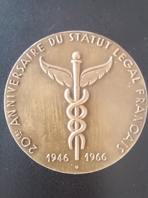 Medical medal 1966 used, pan-European kinesitherapy conference