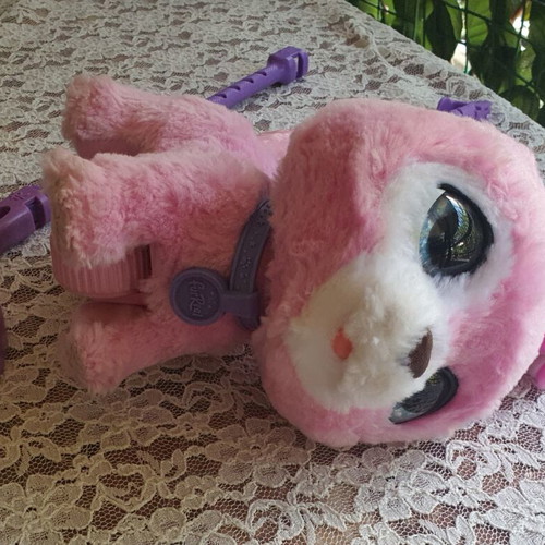 Plush dog with stick like new, barking toy