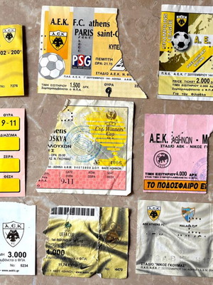 ΑΕΚ Ευρωπαϊκά Εισιτήρια Μεταχειρισμένα, Πακέτο 10 Τεμαχίων Νίκος Γκούμας