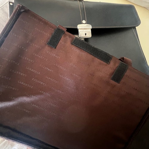 Lamarthe leather bag like new, black, with laptop compartment