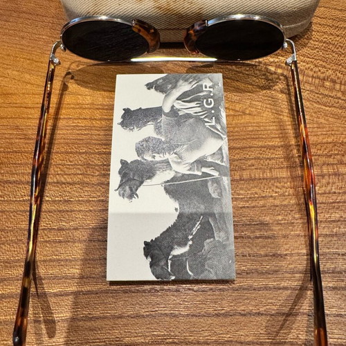 L.g.r Togo sunglasses like new, nickel with tortoise shell and mirror lens