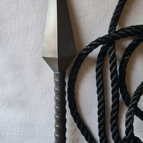 Kunai rubber ninja throwing knife like new with 2 meters black rope