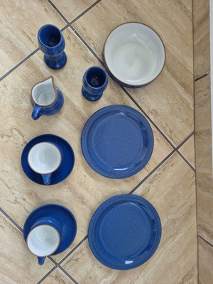 Blue plate and cup set used