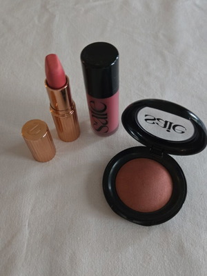 Saie blush set and Charlotte Tilbury lipstick like new