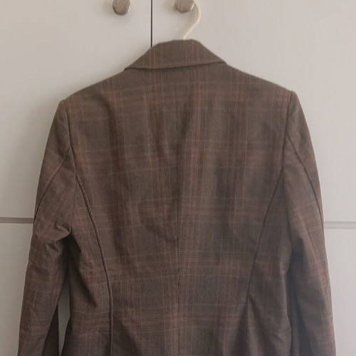 Lineaemme brown checked blazer jacket, women's L
