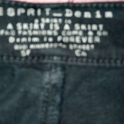 Denim short skirt with decorative zippers, black