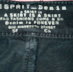 Denim short skirt with decorative zippers, black