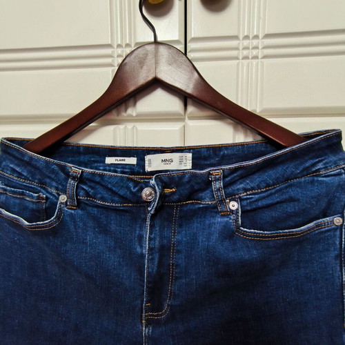Mango jean pants dark blue flare, like new