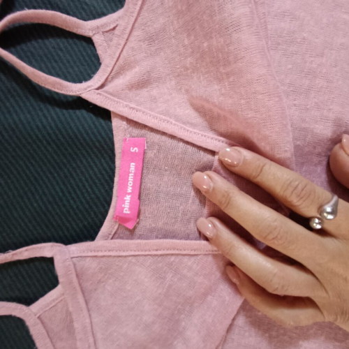 Pink Woman women's tops with thin straps like new, multicolor