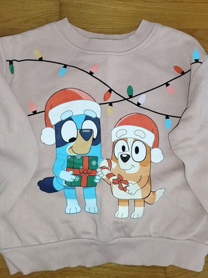 H&M Bluey & Bingo Christmas Sweatshirt like new, size 110-116
