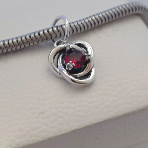 Pandora January Birthstone Eternity Circle Dangle Charm S925 ALE new