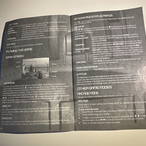 TimeSplitters book for PS2 like new