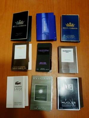 Δείγματα αρωμάτων tester με Mugler, Bulgari, Valentino, Lacoste, Burberry, Dolce & Gabbana, Kenzo