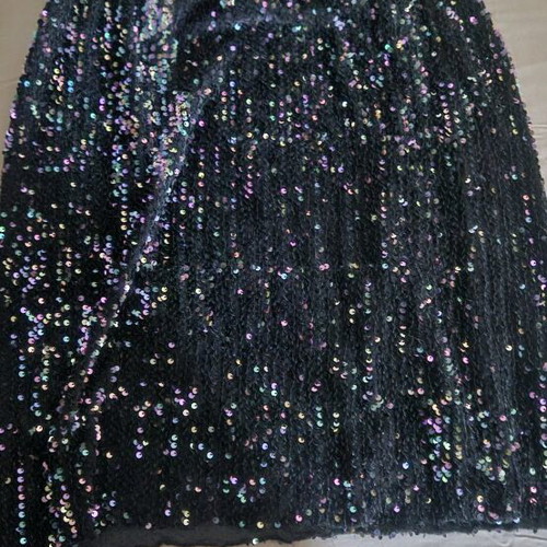 Bull+Bear short silver dress extra large and black pencil skirt with sequins like new