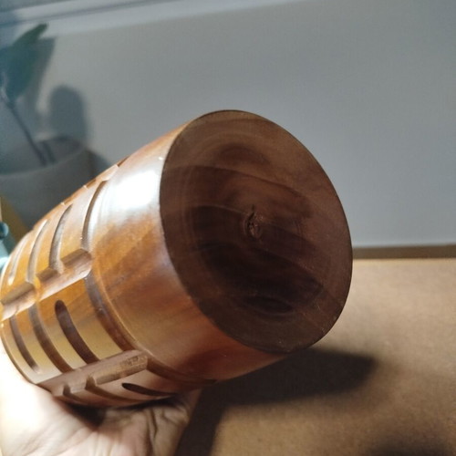 Wooden vase used, height 25 cm