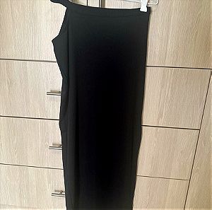 Μαύρη μακριά ψηλομεση  φούστα με άνοιγμα στο πλάι medium