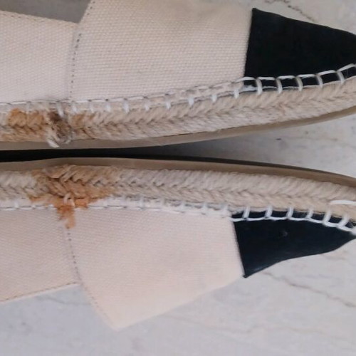 Women's Fabric Beige and Black Suede Shoes like new size 38.5
