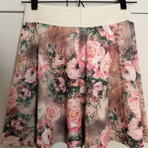 Floral mini skirt used, multicolor, one size
