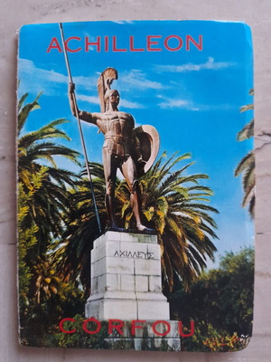 Postcards used, set of 12 foldable Achilleon Corfu