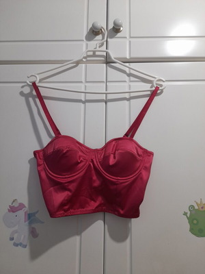 Shein pink crop top new, size S