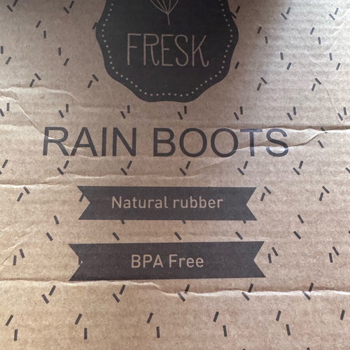 Fresk rain boots size 24 used, brown with lion prints