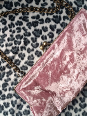 Party bag like new, pink velvet