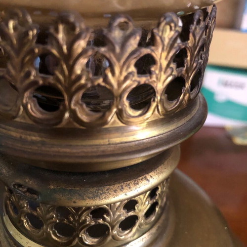 Ss.puritan 1889 Fall River Line lamp bronze color, diameter 59 cm, height 37