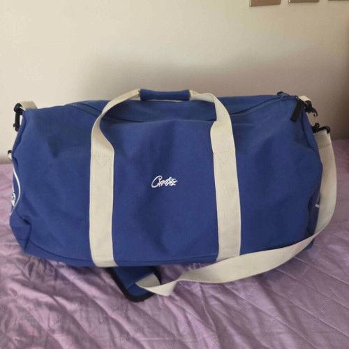 Corteiz blue and white duffel bag like new