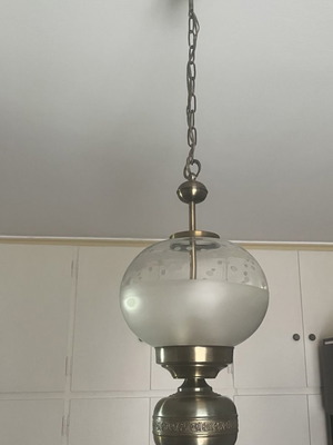 Vintage brass lamps used, set of 3 pieces
