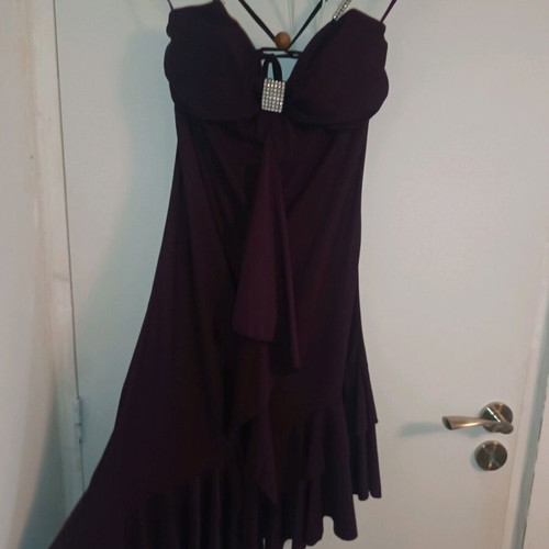 Asymmetric evening dress like new, purple, size medium