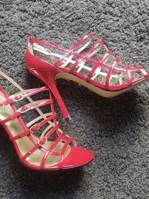 Guess red sandals used, size 38, heels