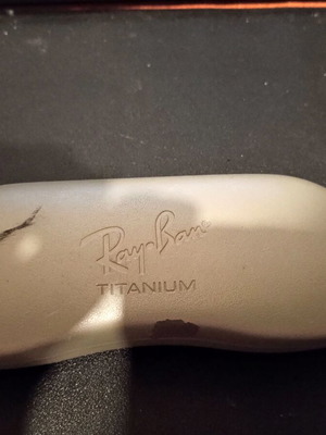 Ray Ban Titanium glasses case used, white with external wear