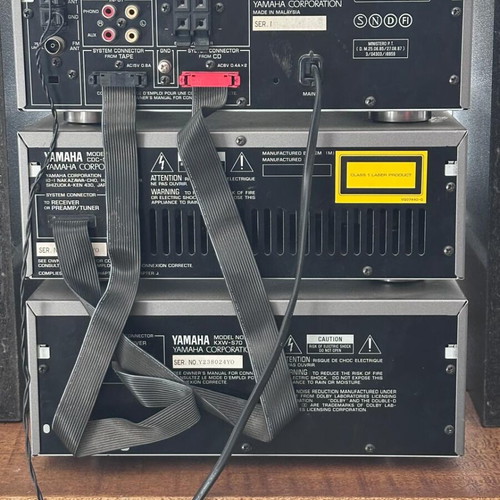 Yamaha RX-S70 sound system used, 150 watts, vintage with 3-disc CD changer and cassette