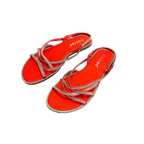Weide red sandals new with rhinestones, size 40