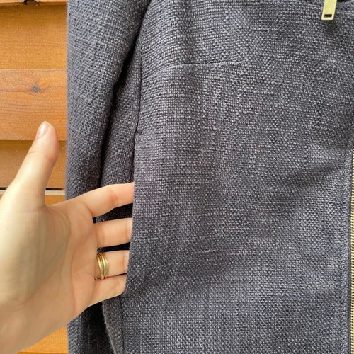 H&M Jacket No40 Dark Gray With Gold Zippers Like New