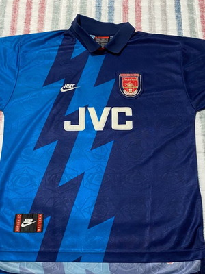 Arsenal 1995-96 away shirt Nike Premier with JVC sponsor, medium