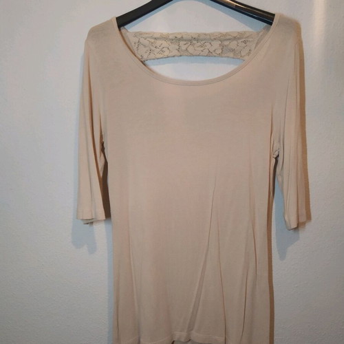 Makó blouse with lace detail on back, beige, like new, size S
