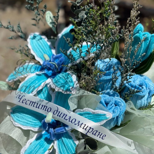 Plush Wire Bouquet with Dried Flowers made to order