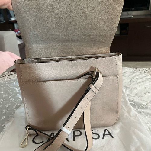 Caprisa leather beige handbag new with gift packaging