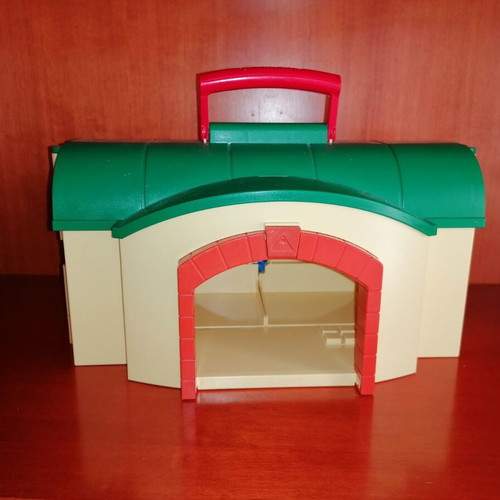 Playmobil 123 Train Station suitcase used with 2 trains