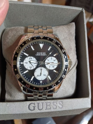 Guess Odyssey men's wristwatch, black and silver