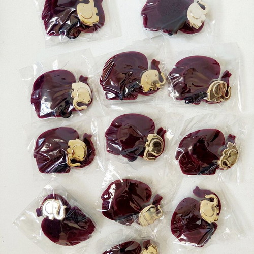 Velvet Hair Ties Elephant Pack of 12 New