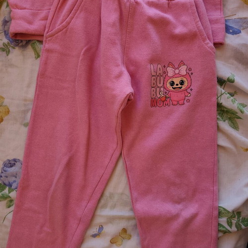 Girls' pink tracksuit set used, size 6-7 years