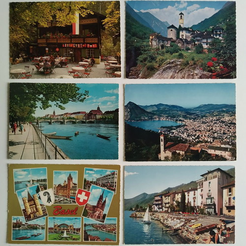 PACKAGE WITH 80 VINTAGE POSTCARDS FROM SWITZERLAND